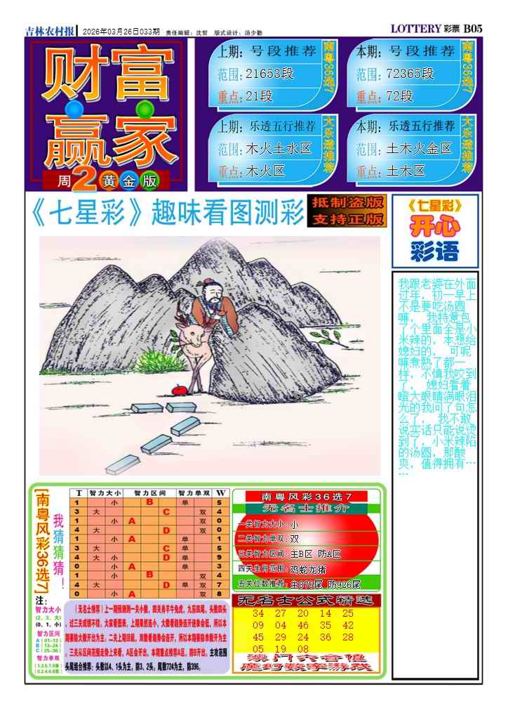 033期七星彩图(高清)A[图]